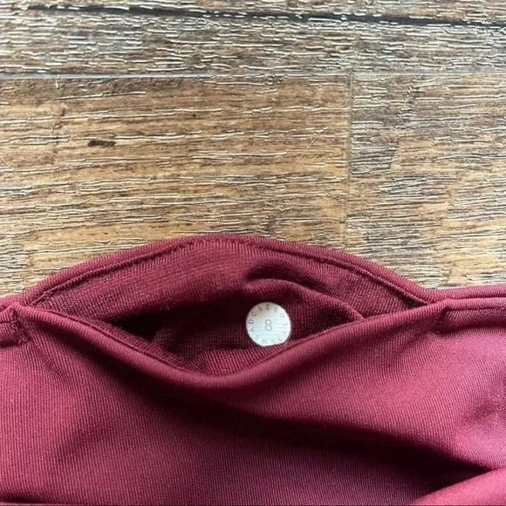 Lululemon Deep Rouge Body Con Crop Leggings 8